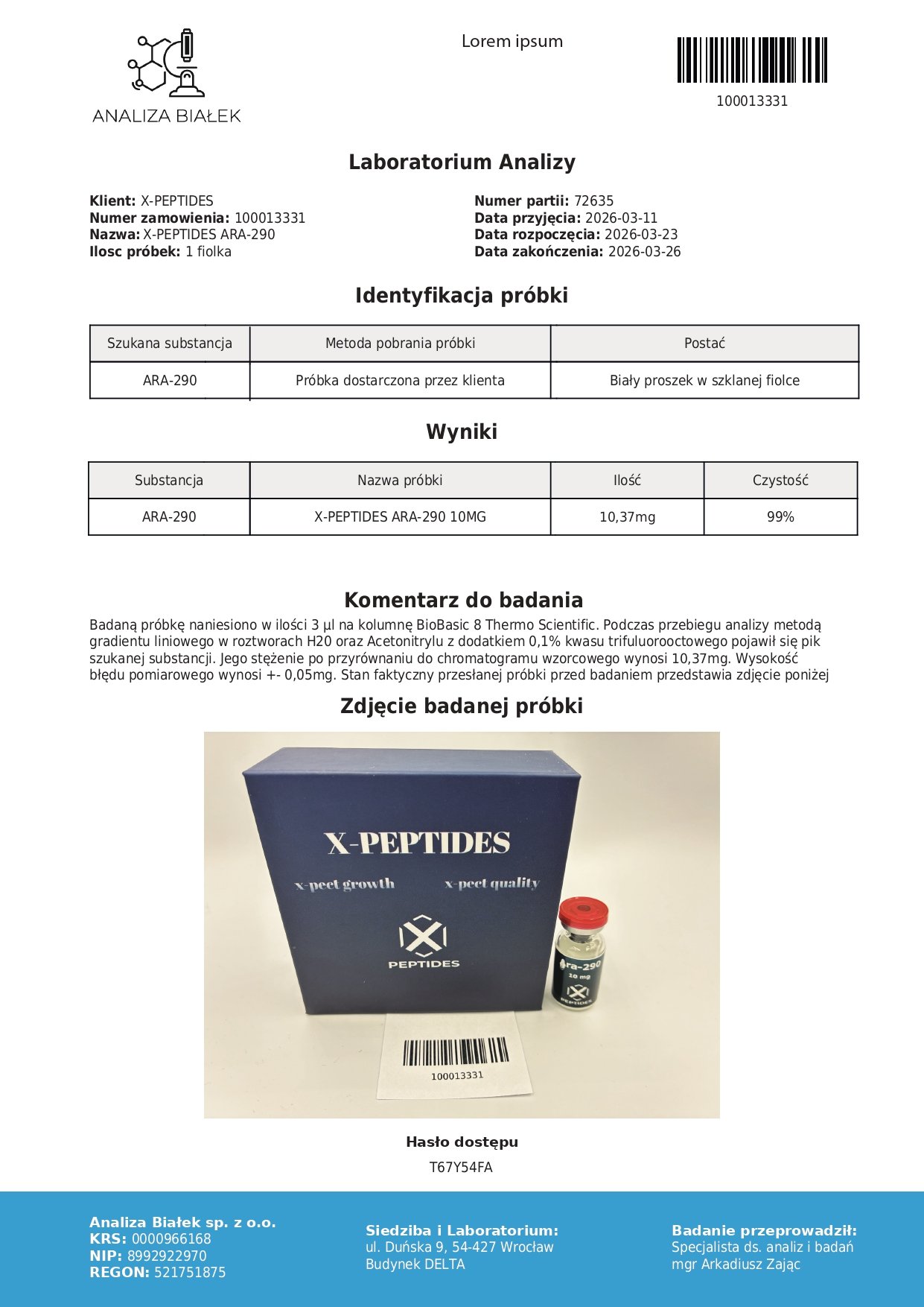 Ara 290 10 mg